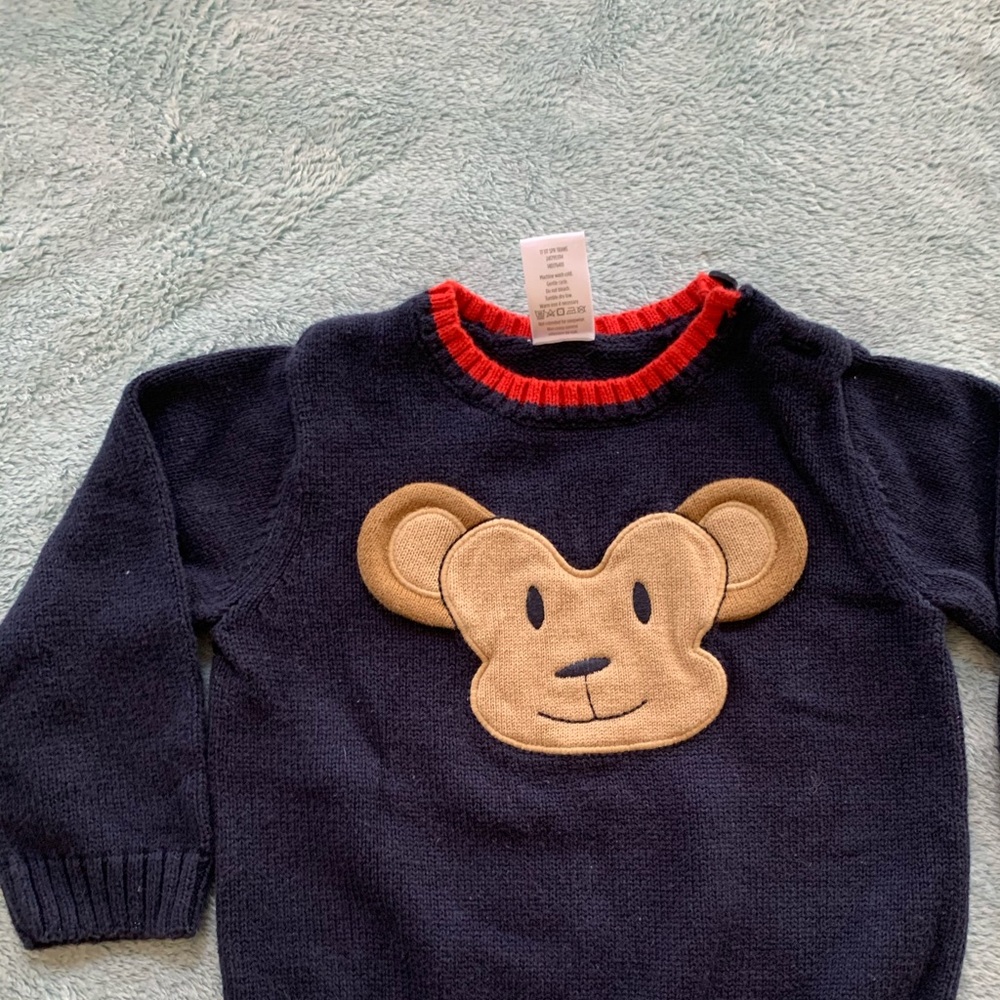 Gymboree monkey sweater size 18-24m